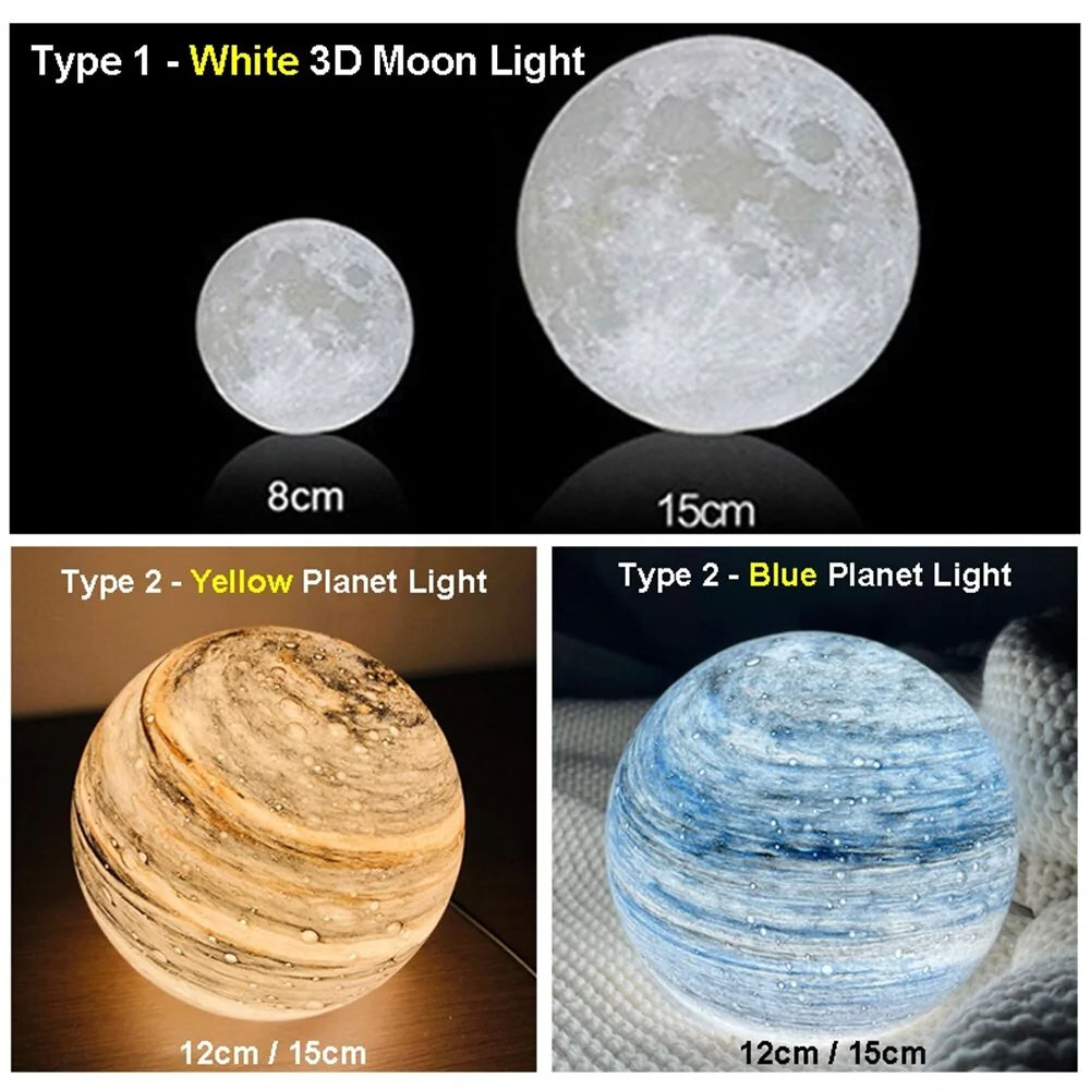 Starry Sky Night Light Table Lamp Planet Moon